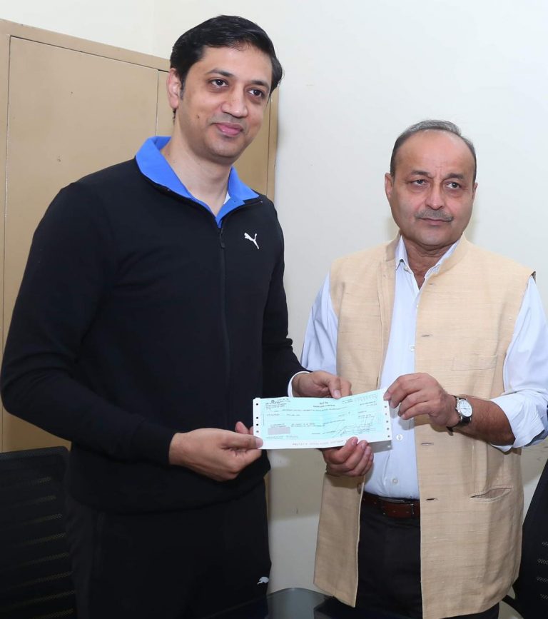 MLA Beri gives grant of Rs 10 lakhs for Sports Restaurant at Hansraj Badminton Stadium