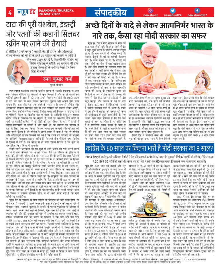 News Hunt Daily Evening Paper