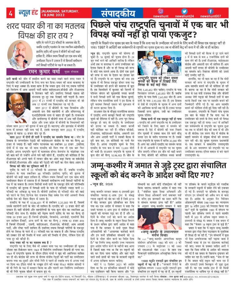 News Hunt Daily Evening Paper