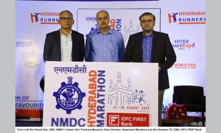 Logo and Race t-shirt unveiled for NMDC Hyderabad Marathon 2022