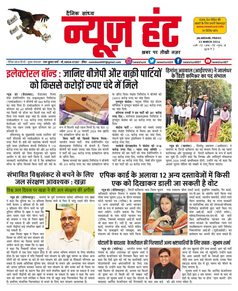 News Hunt Daily Evening E-Paper