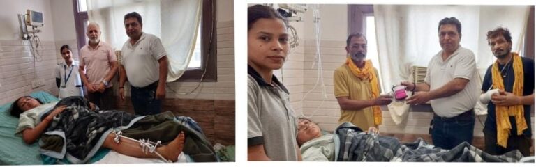 लायन गुरदीप सिंह कंग ने सडक़ दुर्घटना में घायल की सहायता कर दिया मानवता का परिचय