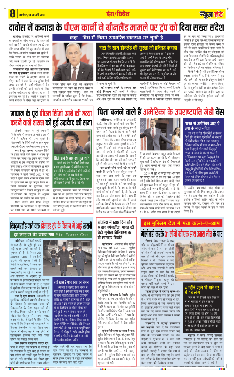 News Hunt Daily Evening E-paper 21-01-2026 Page 8