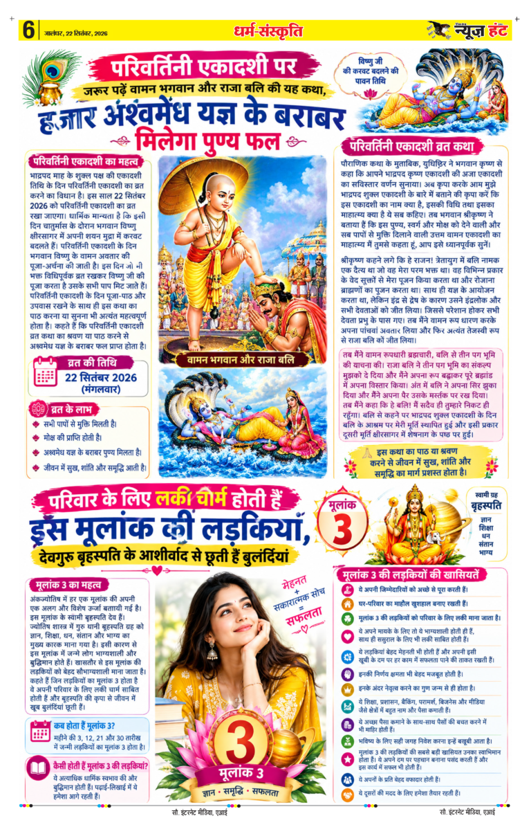 News Hunt Daily Evening E-Paper 22-09-2026 Page 6