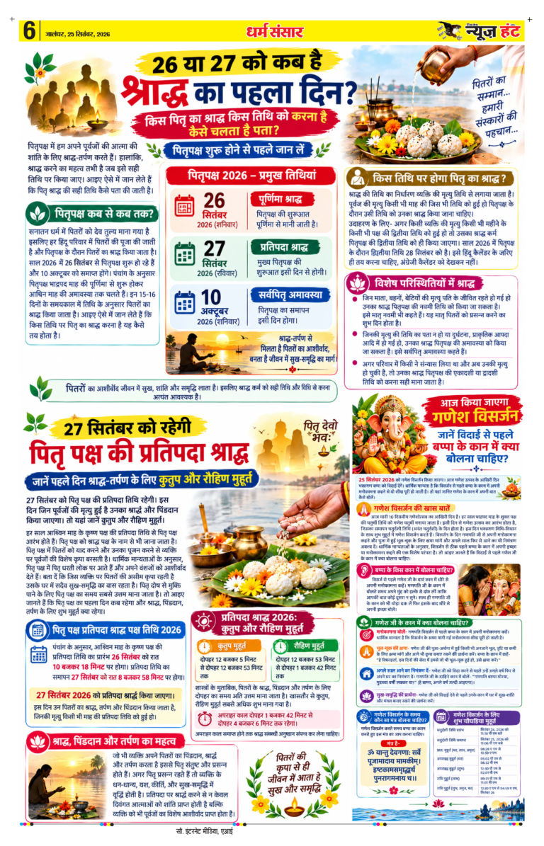 News Hunt Daily Evening E-paper 25-09-2026 Page 6